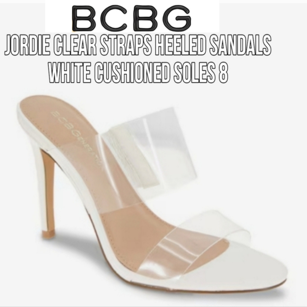 🎀Clearance🎀 NEW BCBG Jordie Clear Sandals clear straps, cushioned soles Size 8